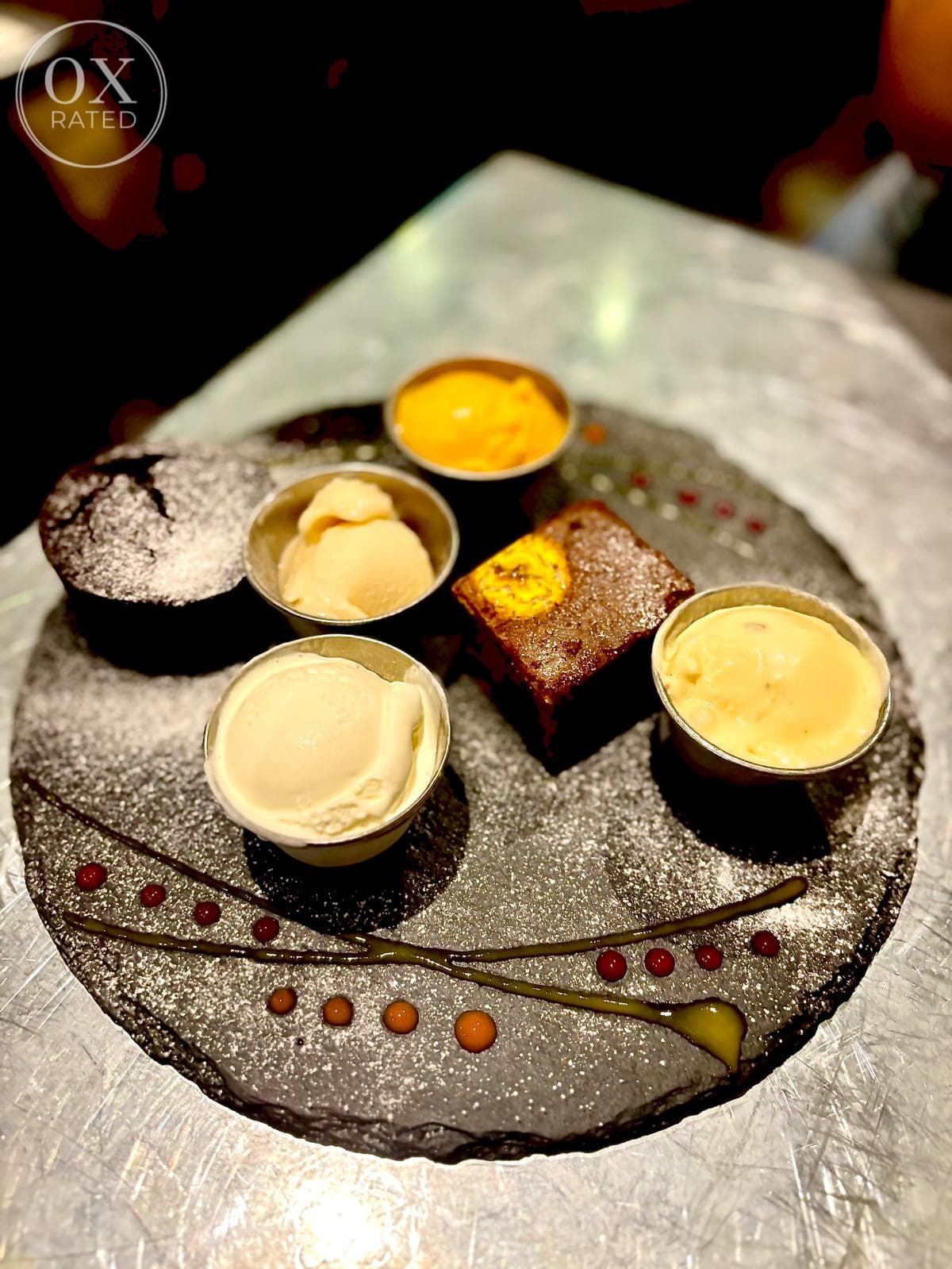 Dessert selection at Spiced Roots Oxford